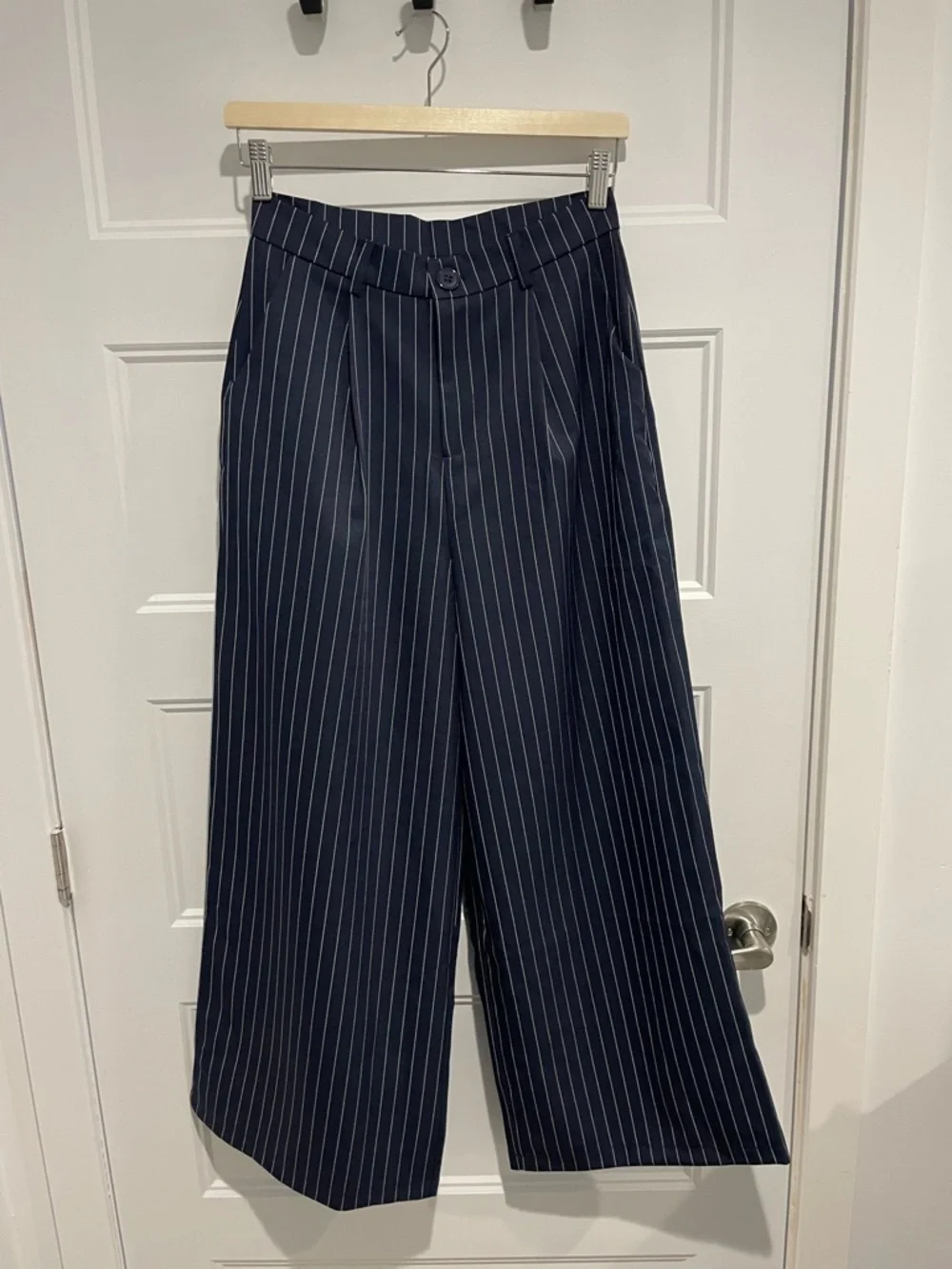 NWT -Navy Blue Pin Striped 2-Piece Suit - Picture 3 of 5